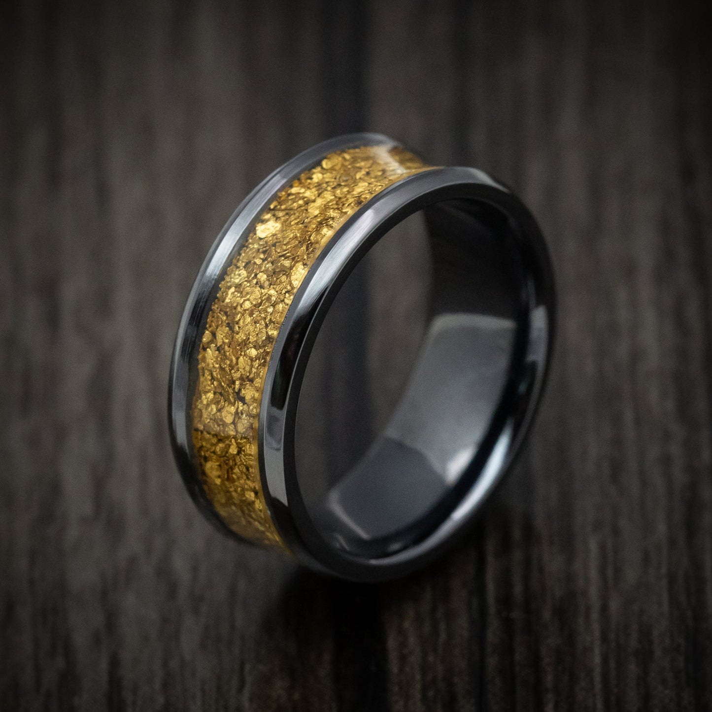 Black Titanium Zirconium Men's Ring