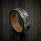 Black Men's Ring with Wood Sleeve