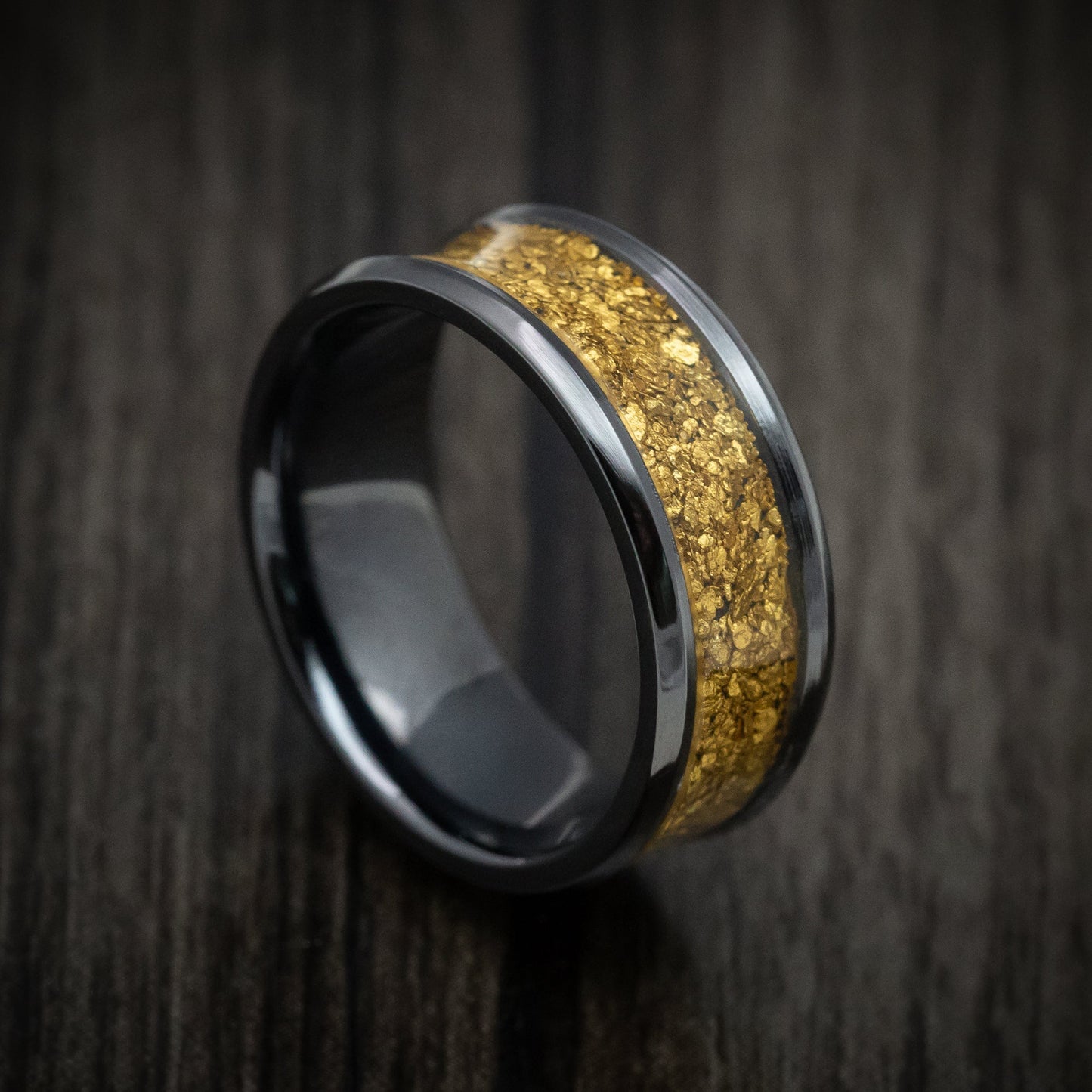 Black Titanium Zirconium Men's Ring