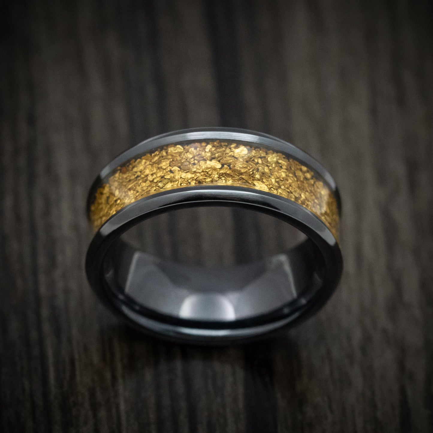 Black Titanium Zirconium Men's Ring