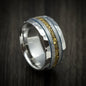 Cobalt Men's Ring with Gibeon Meteorite