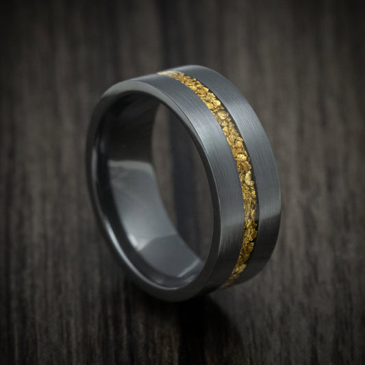 Black Zirconium Raw Nugget Men's Ring